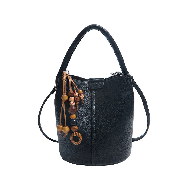 Women's Niche Retro Advanced Texture Daily Commuter Cross Bucket Bags
