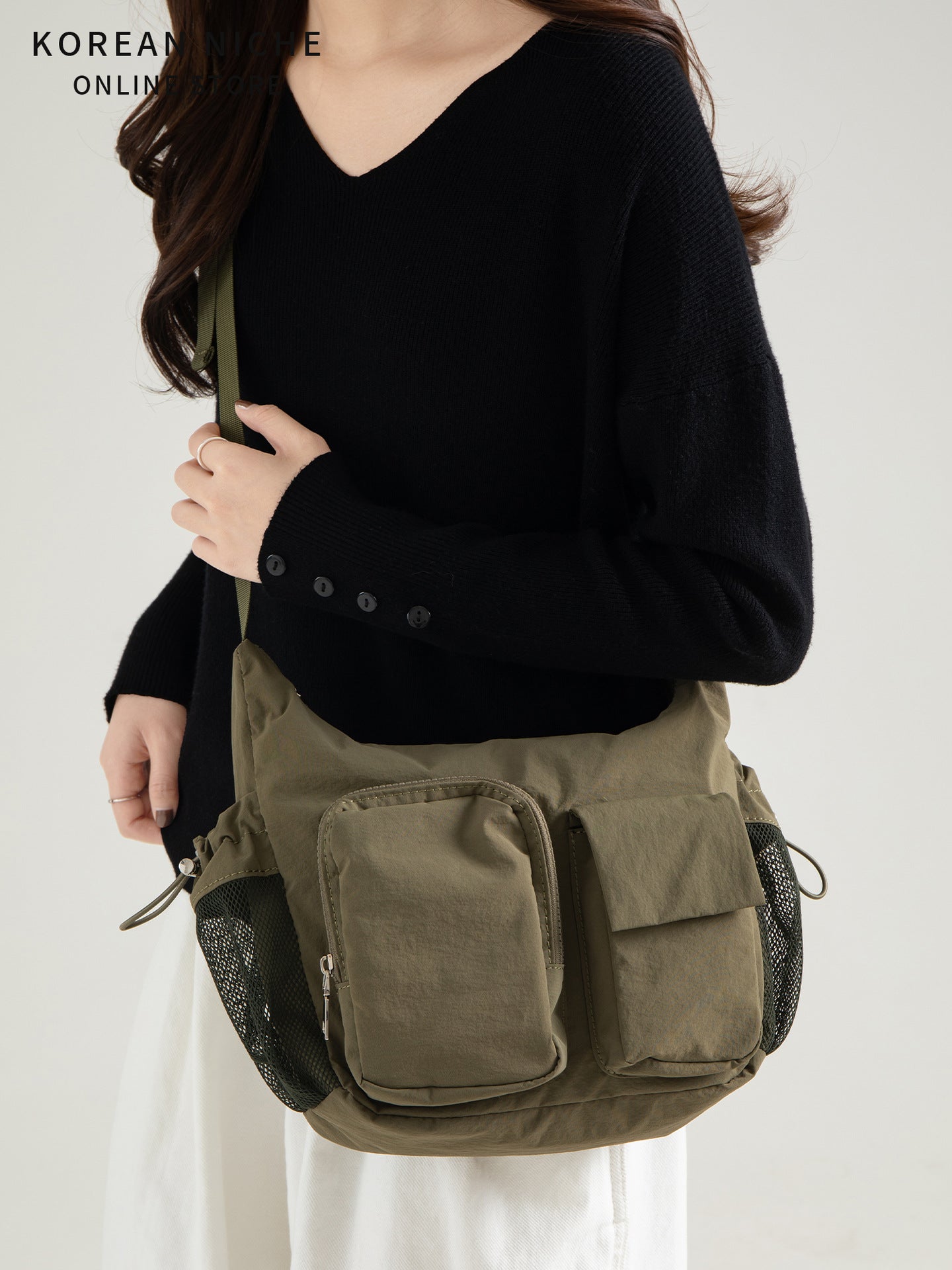 Women's Simple Nylon Material Large Capacity Design Women's Shoulder Bag