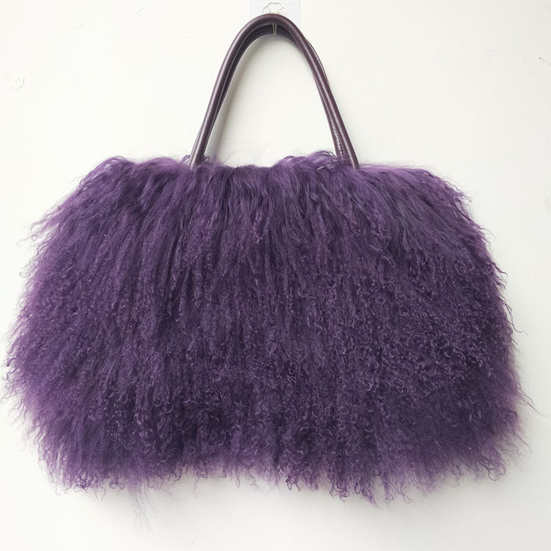 Innovative Classy Women's Tan Wool Fur Women's Handbag