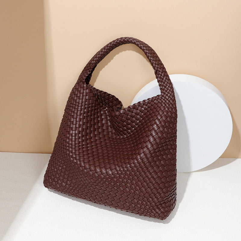 Women's Large Capacity Vegetable Basket Handmade Woven Advanced Underarm Bags