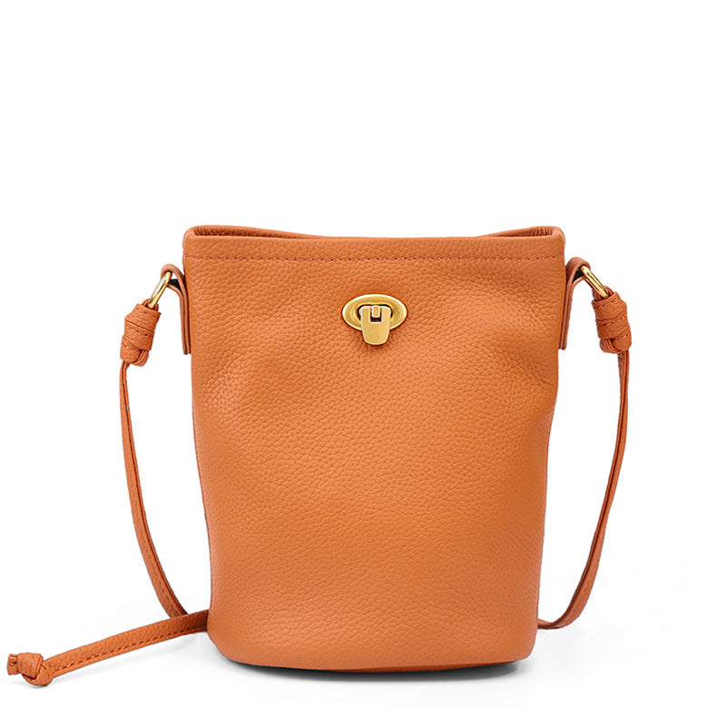 Women's Korean Style Mini Genuine Leather Mobile First Layer Women's Messenger Bag