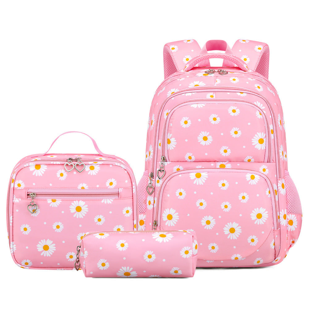 Little Daisy Three-piece Set Large Capacity Spine Women's Backpack