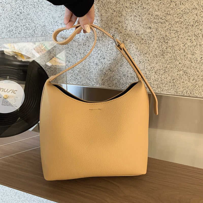New Women's Cowhide Hand Holding Pillow Underarm Bag