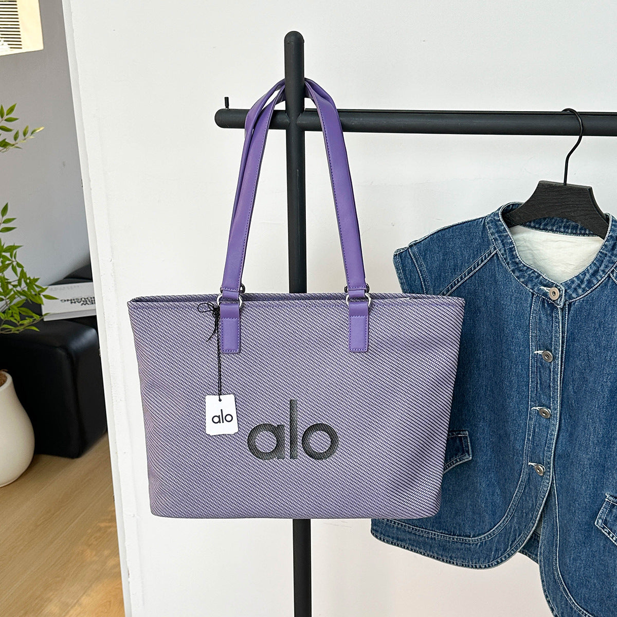 Women's Style Simple Letter Canvas Commuter Large Tote Bag