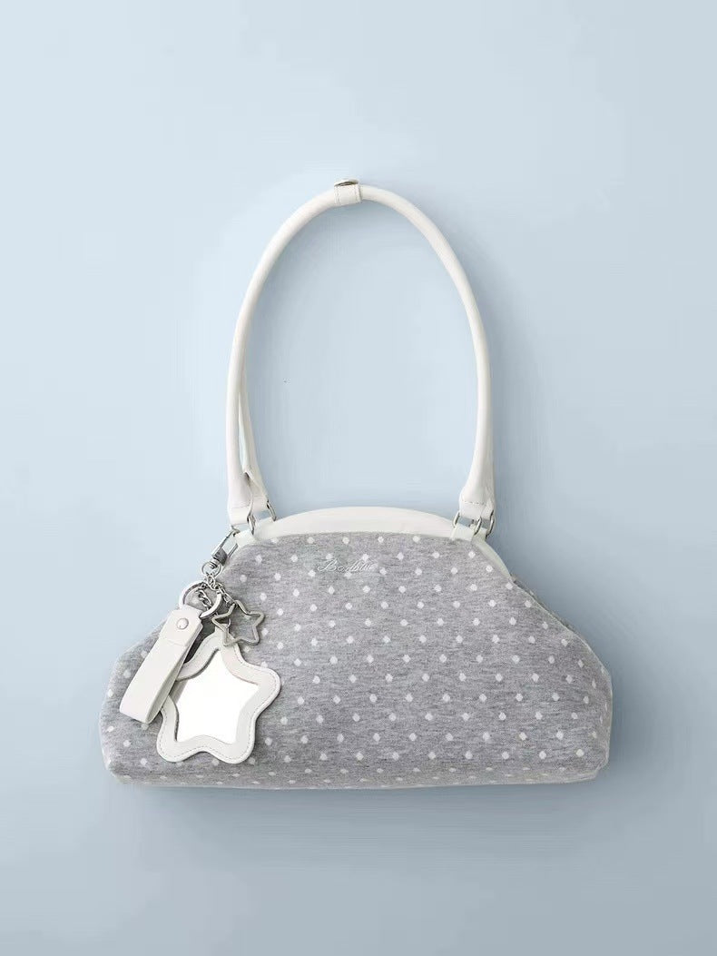Second Hair Embroidery Leopard Print Mirror Pendant Underarm Bag