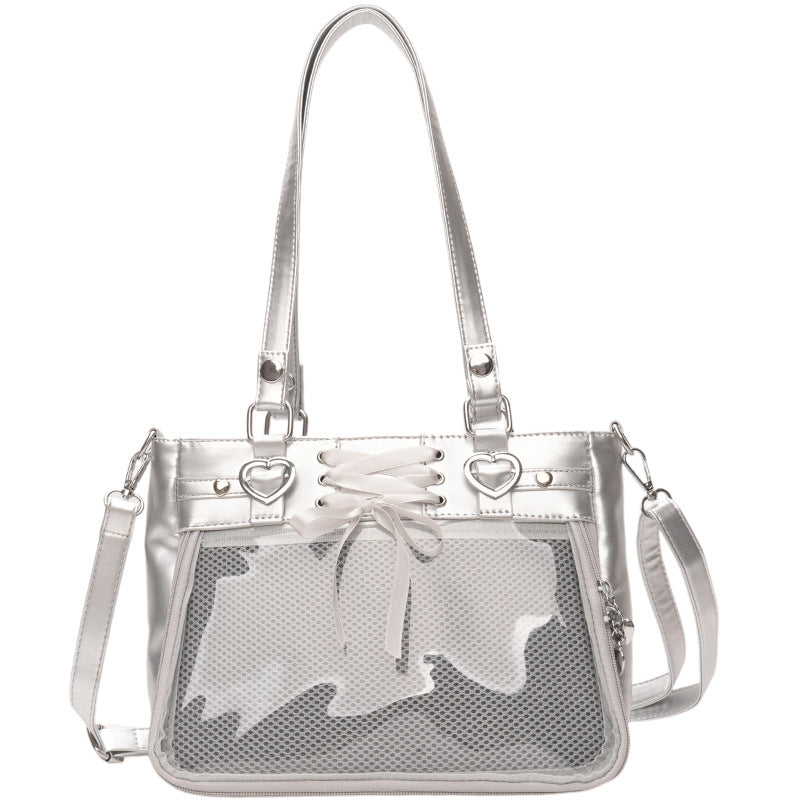 Women's Large Capacity Cartoon Fashion Transparent Hand Backpacks