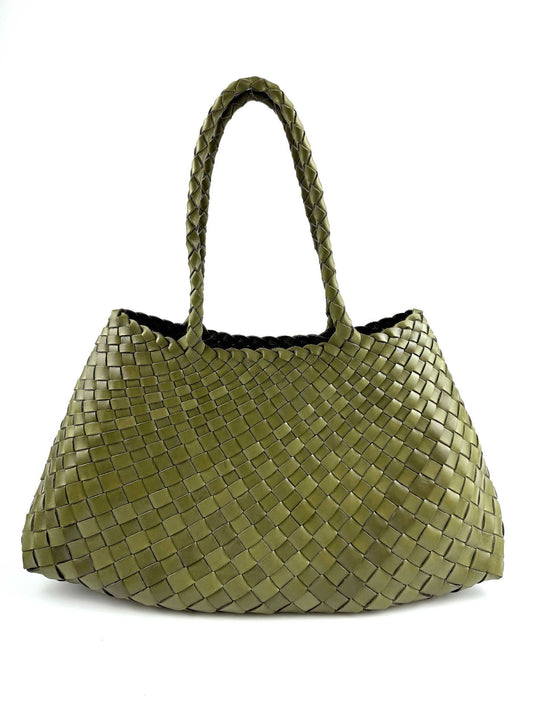 Women's Large Woven First Layer Cowhide Boat Genuine Leather Portable Urban Bags