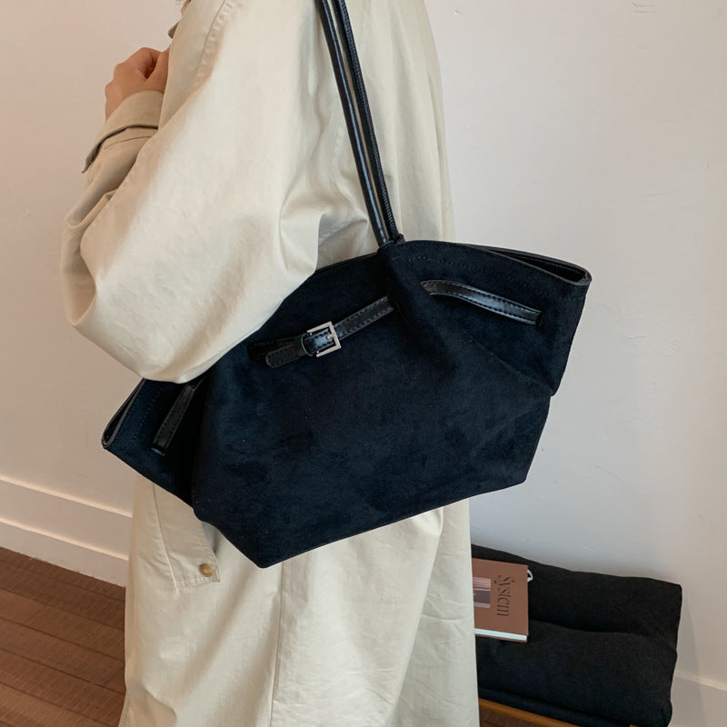 Capacity Female Retro Minority Design Underarm Pleated Bags