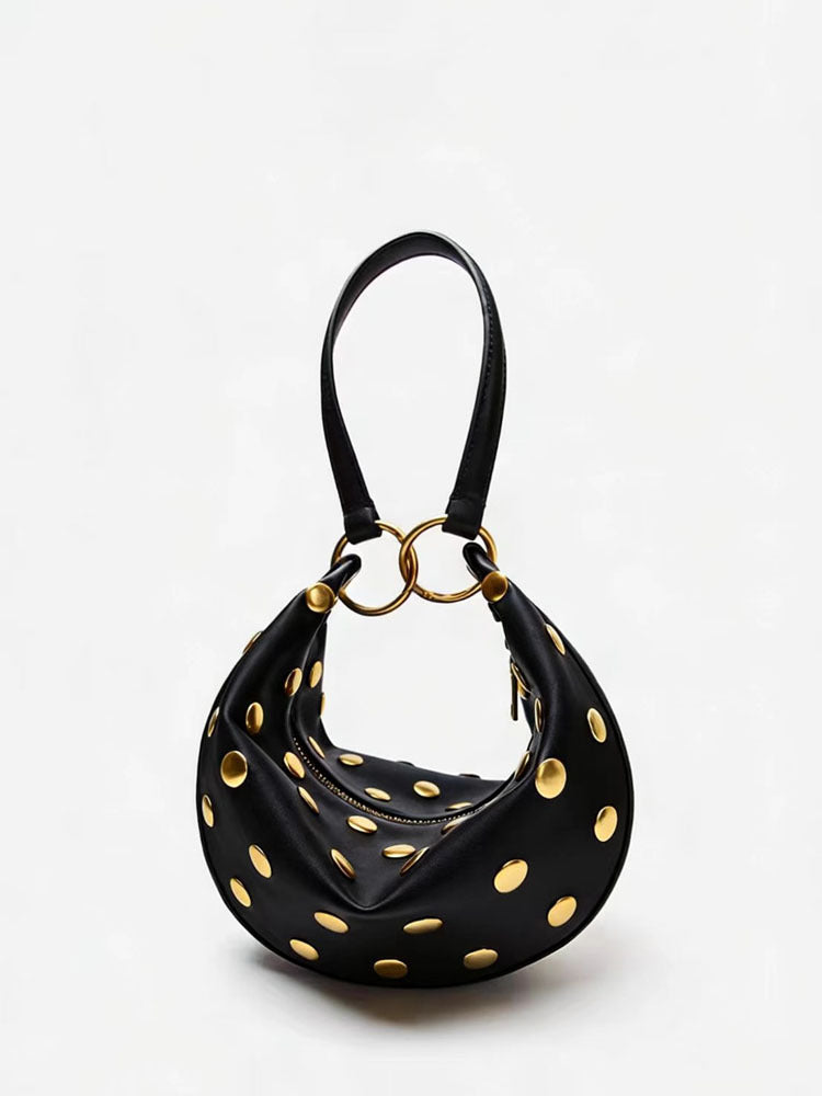 Women's Fashion Rivet Dumpling Fashionable Texture Commuter Underarm Bag