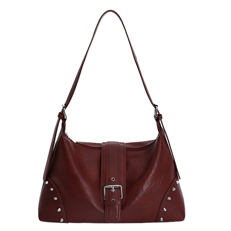 Women's Fashion Trends Motorcycle Western Style Decorative Rivets Women's Shoulder Bag