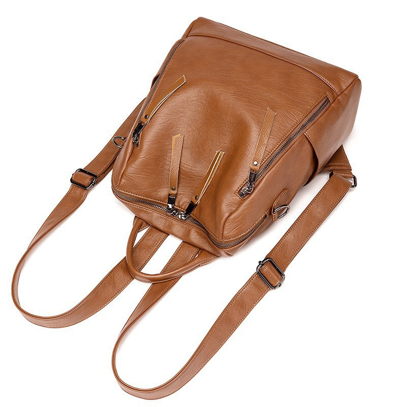 Women's Lightweight Spring Leather College Commuter Women's Backpack