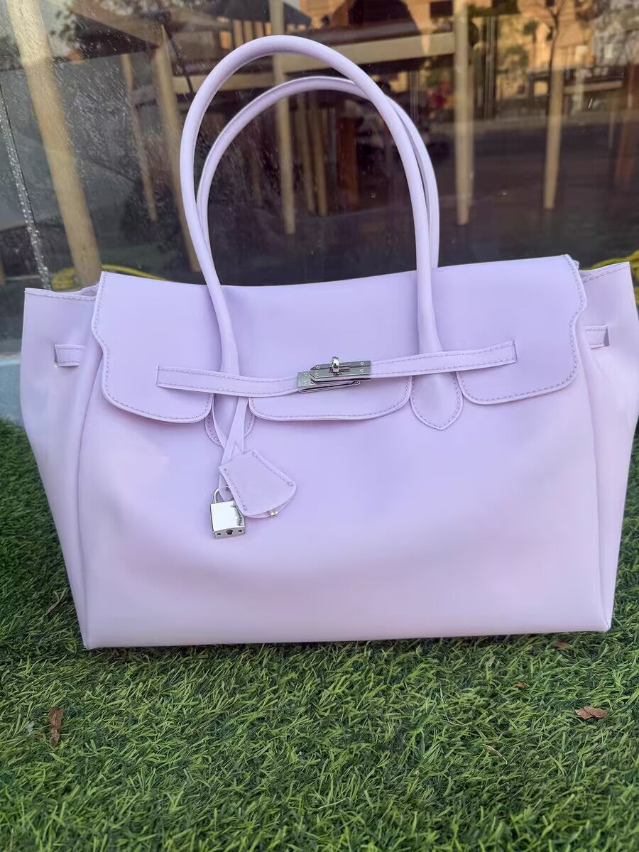 Women's Style Transparent Jelly Fashion Twist Large Capacity Portable Women's Shoulder Bag
