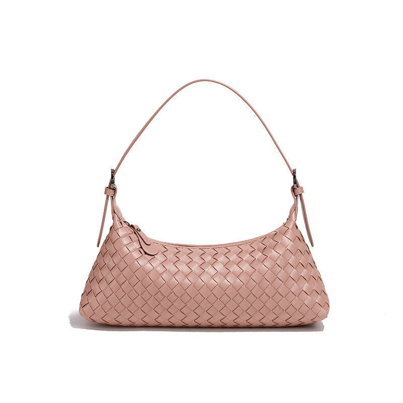 Women's Woven Baguette Texture Soft Leather Underarm Women's Handbag