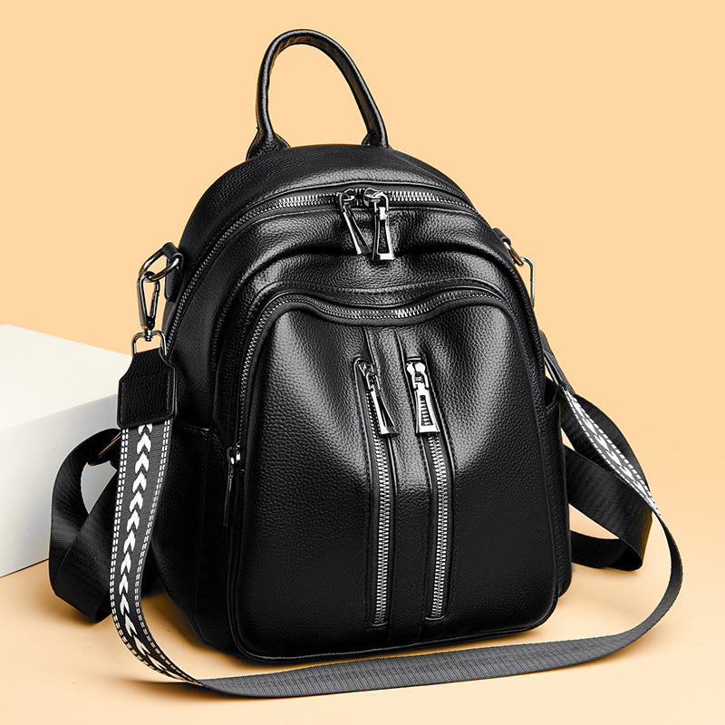 Women's Korean Style Trendy Fashion Solid Color Soft Women's Backpack