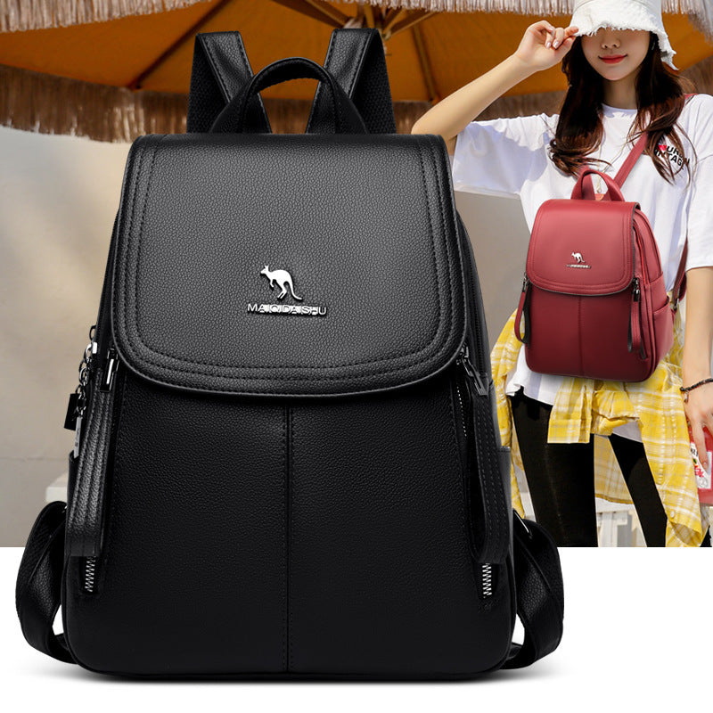 Women's Trendy Soft Leather Large Capacity Fashion Women's Backpack