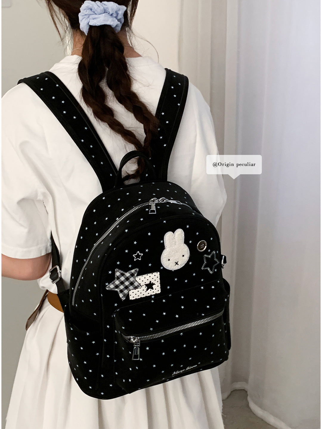 Style Cute Polka Dot Rabbit Large Capacity Women's Backpack