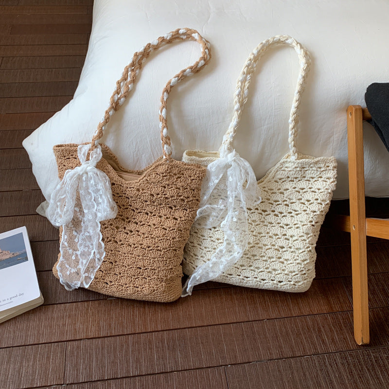 Beach Cotton Crocheted Lightweight Fashion Western Style Tote Bags