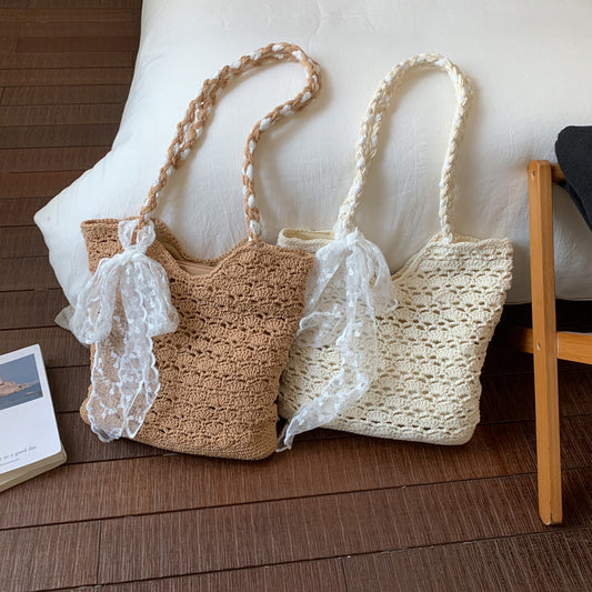 Beach Cotton Crocheted Lightweight Fashion Western Style Tote Bags