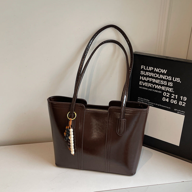 Women's Large Capacity Fashion Commuter Textured Autumn Korean Tote Bags