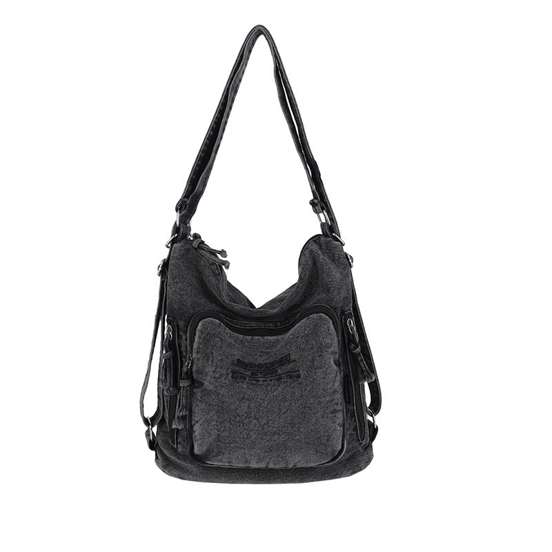 Denim Large Capacity Class Commuter Korean Women's Shoulder Bag
