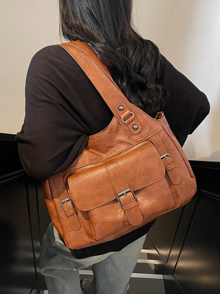 Women's Retro Simple Portable Design Commuting Women's Shoulder Bag