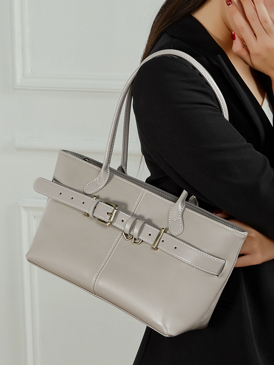 Women's Genuine Leather Winter Niche Commuter Vegetable Women's Shoulder Bag