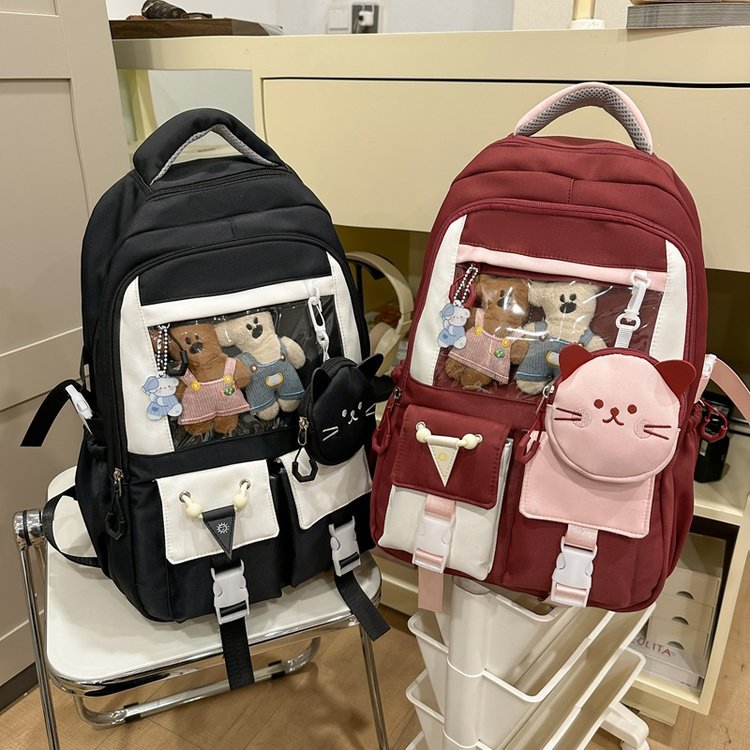Korean Preppy Style Large Capacity Cartoon Cute Backpacks