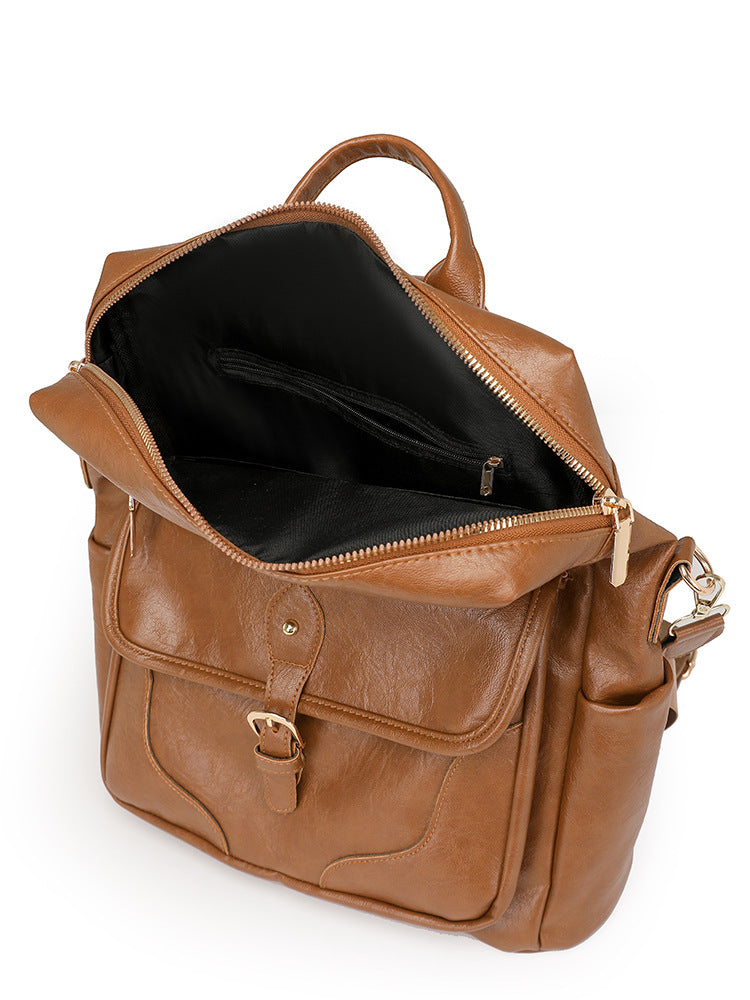 Women's Retro High-grade Soft Leather Large Capacity Women's Backpack