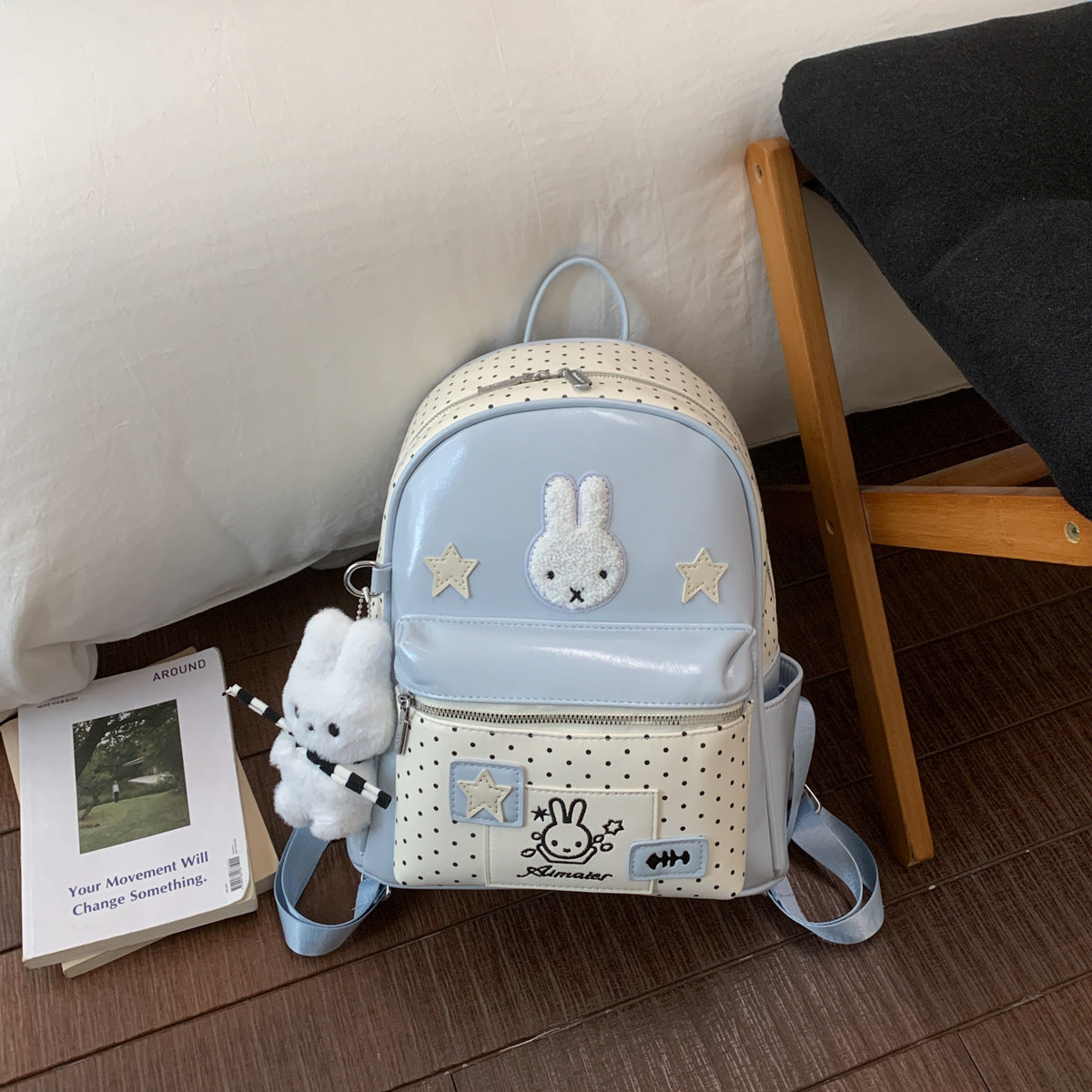 Cartoon Iti College Style Polka Dot Large Capacity Leisure Backpack