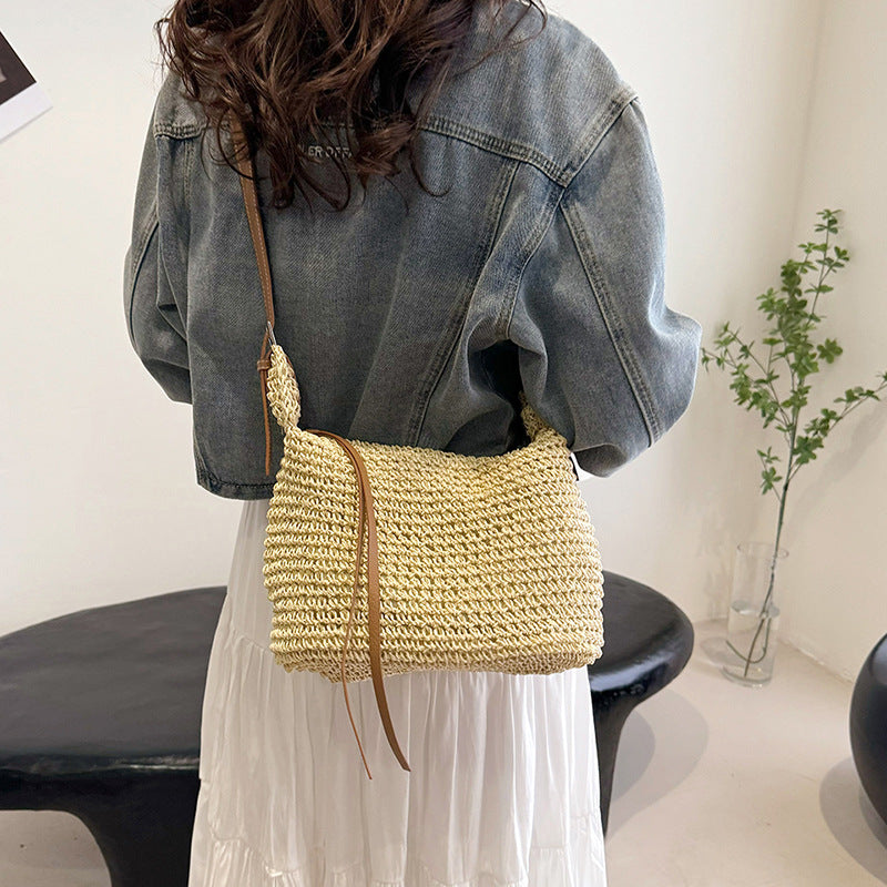 Seaside Holiday Fashionable High-grade Versatile Large Capacity Retro Women's Shoulder Bag