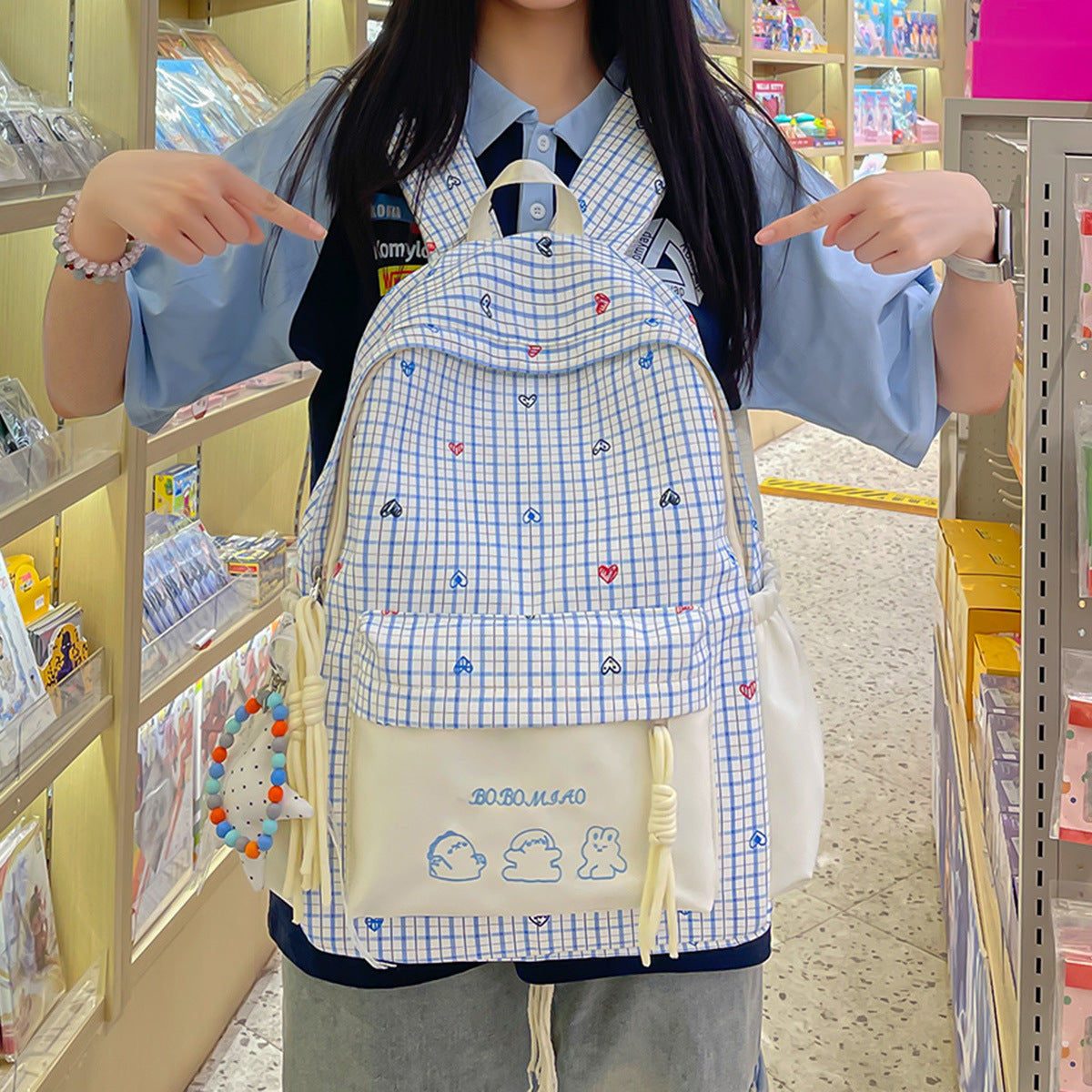 Leisure Plaid Female Junior High Cute School Bags