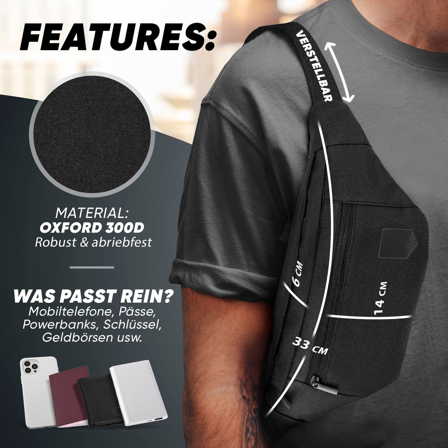 Stylish Fashion Leisure Waterproof Workout Mobile Sport Waist Bag, Accessory Bag
