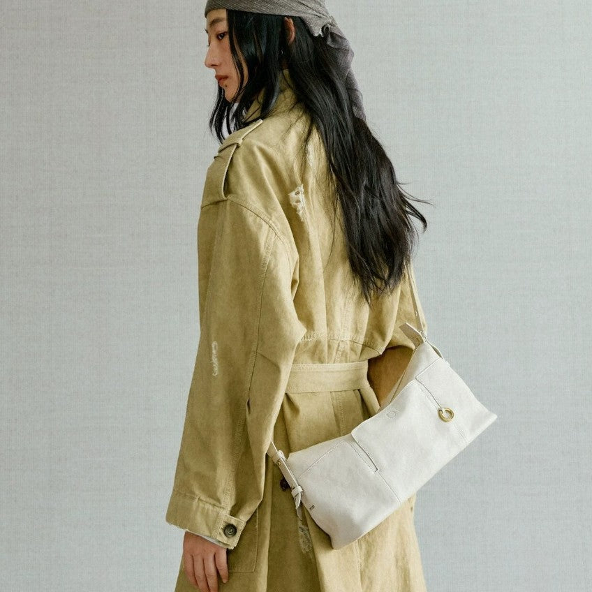 Vegetable Tanned Sheepskin Tracking Soft Pillow Commuter Tote Bag