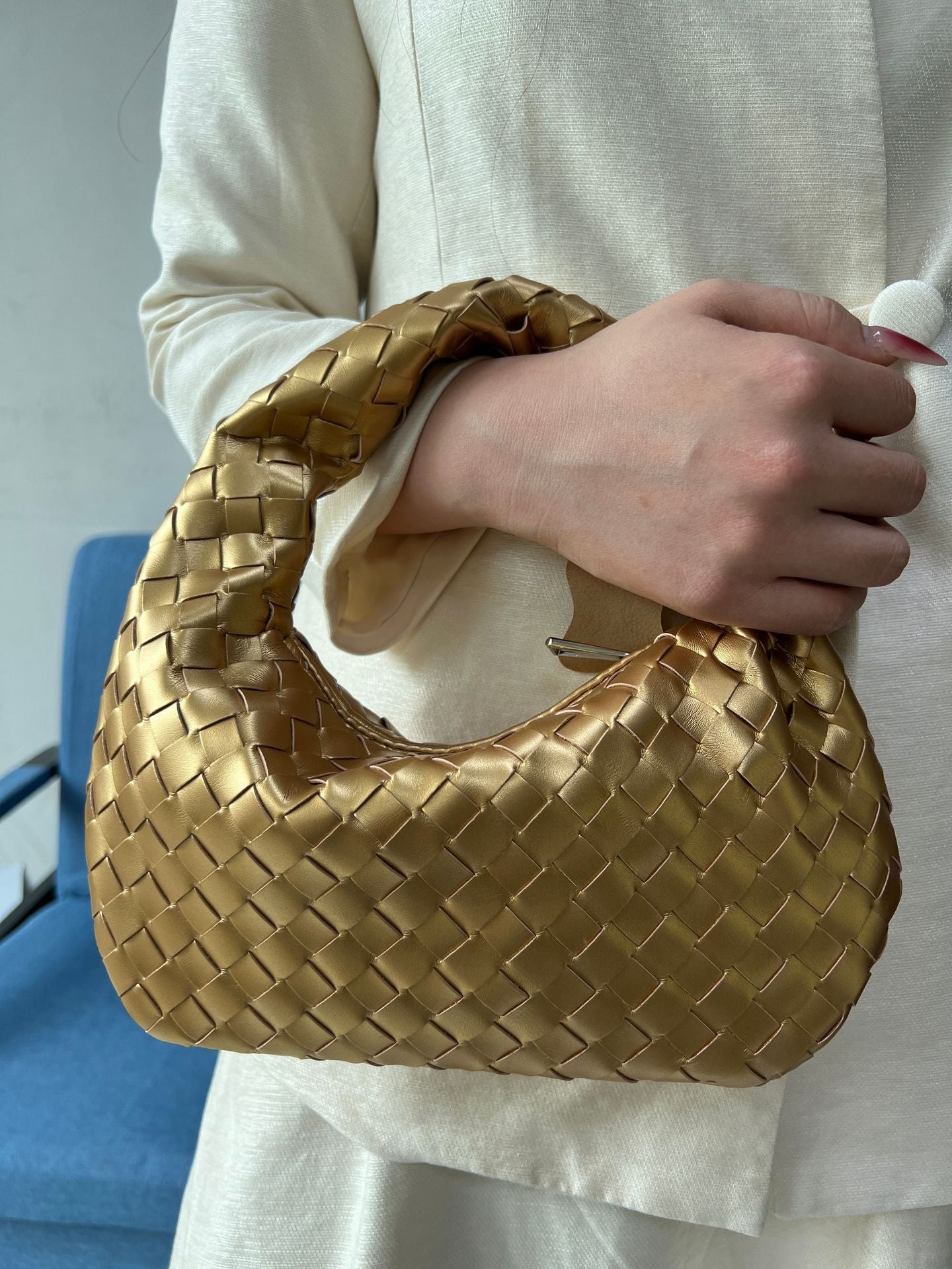 Women's Woven Popular Horn Knotted Portable Underarm Bags
