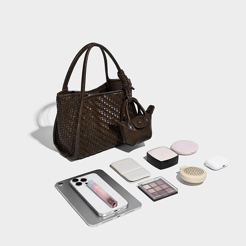 Women's Hand-woven Portable Soft Leather Fashionable For Women's Shoulder Bag