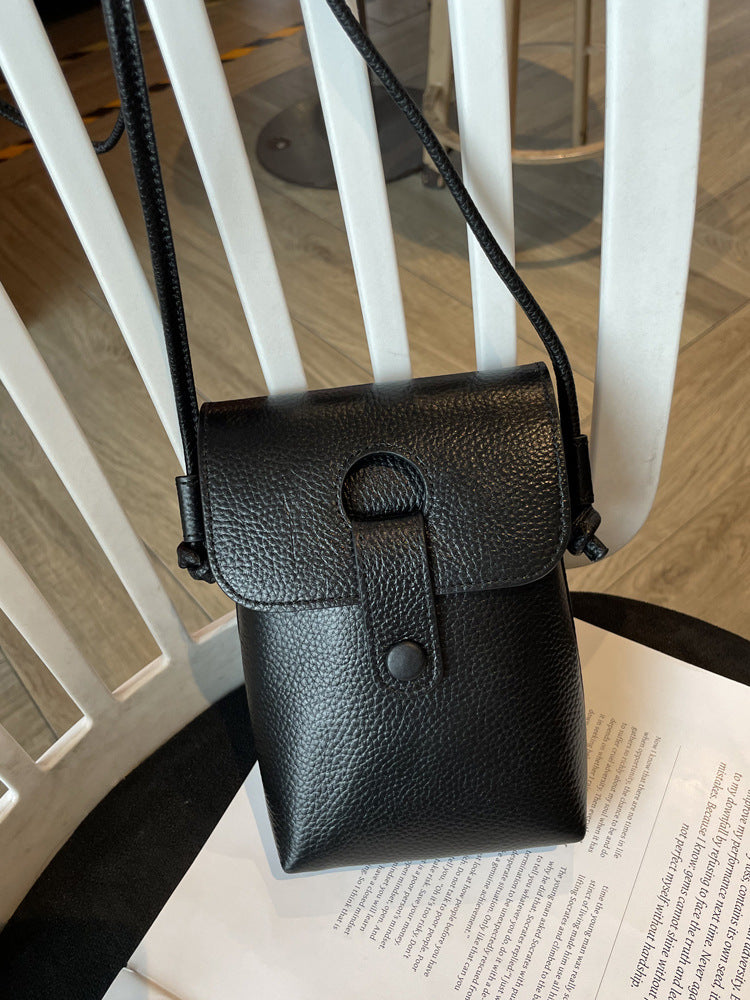 Women's Leather High-grade Fashion First Layer Lightweight Mobile Phone Bag