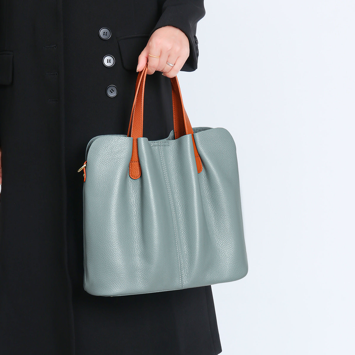 Women's Linen Blue Prepuce Commuter High Sense Tote Bag