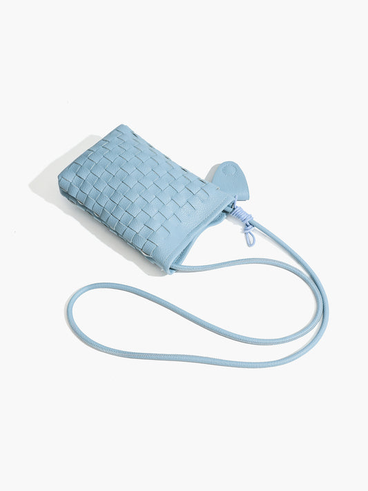 Woven Female Mini Lightweight Compact Vertical Mobile Phone Bag