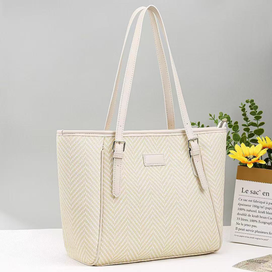 Temperament Korean Style Trendy Stone Pattern Macaron One Large Capacity Tote Bag