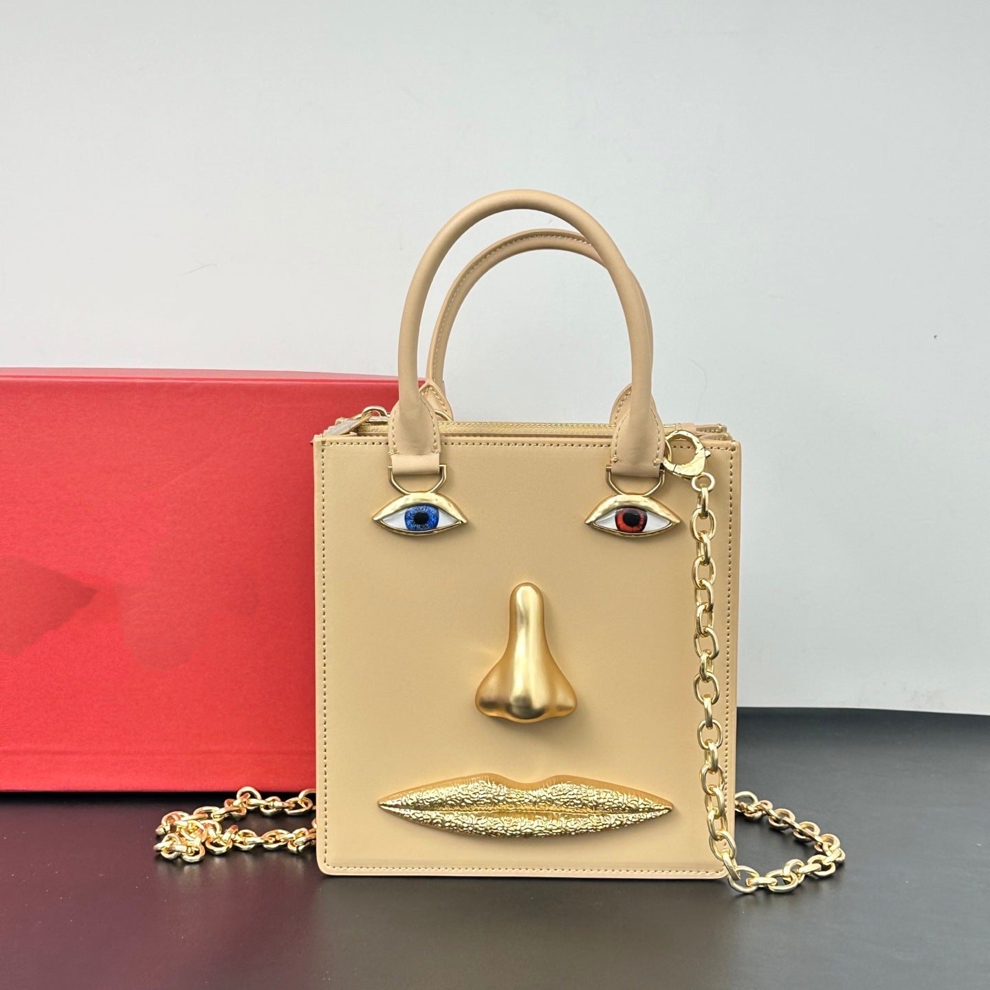 Women's Clutch Pattern Genuine Leather Face Chain Classic Women's Handbag