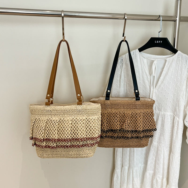 Women's Design Straw Spring Seaside Vacation Weaving Bags