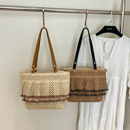 Women's Design Straw Spring Seaside Vacation Weaving Bags