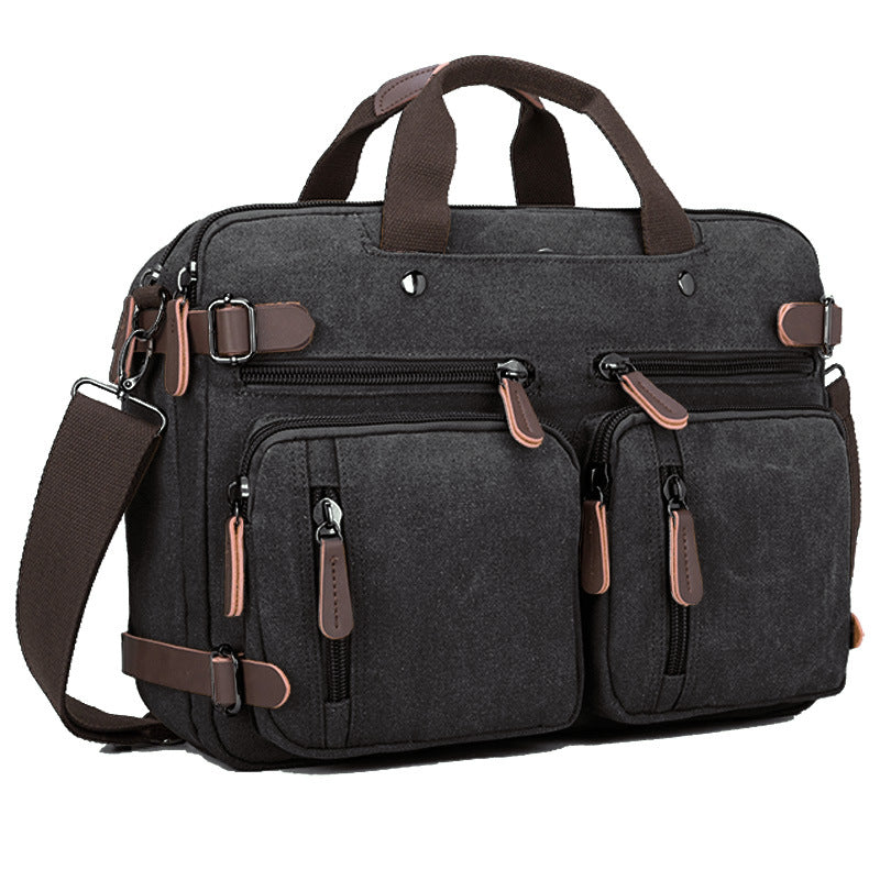 Business Canvas Leather Multifunctional Portable Large Capacity Leisure Backpack