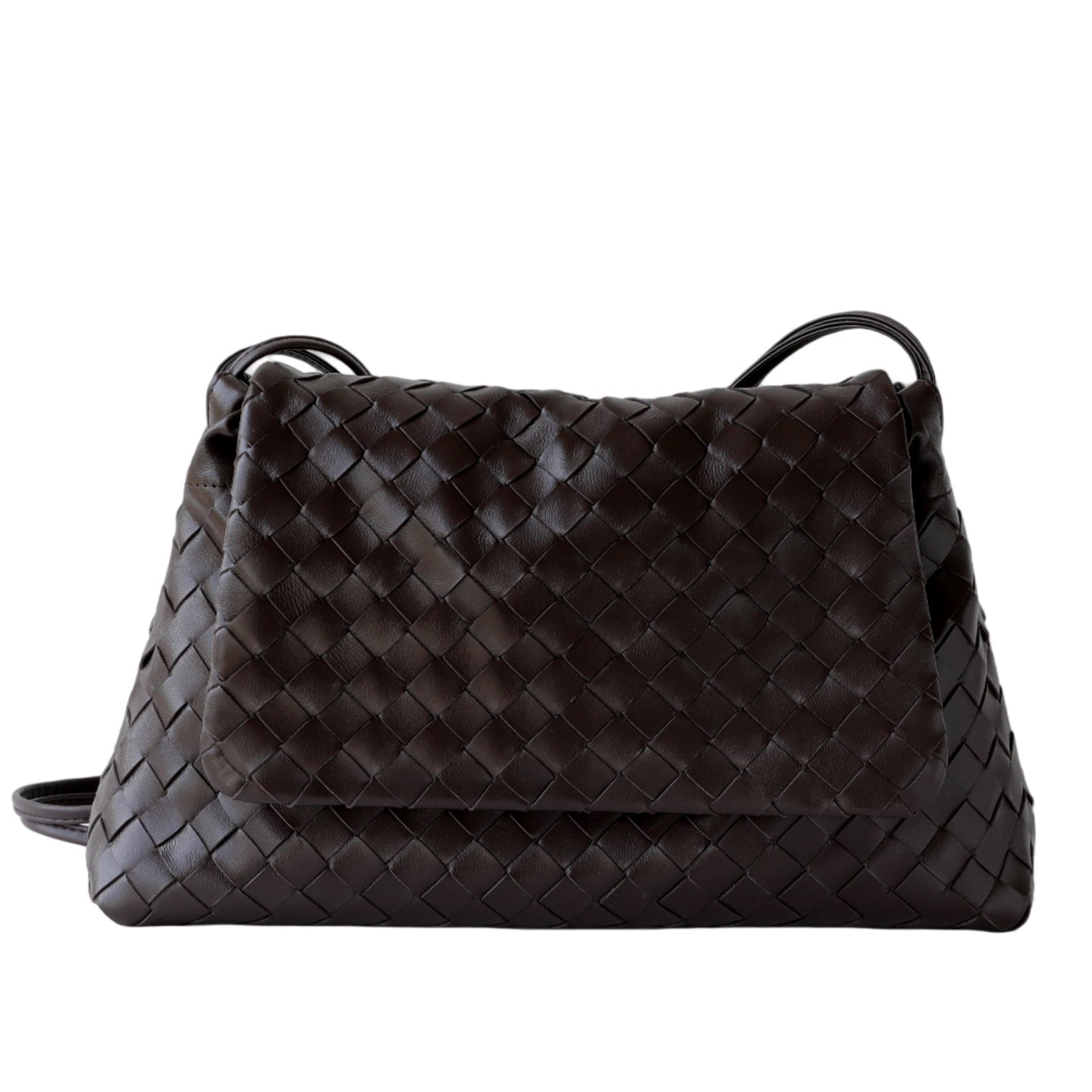 Women's Light Luxury Minority Advanced Texture Sheepskin Hand-woven Large Capacity Genuine Underarm Bag