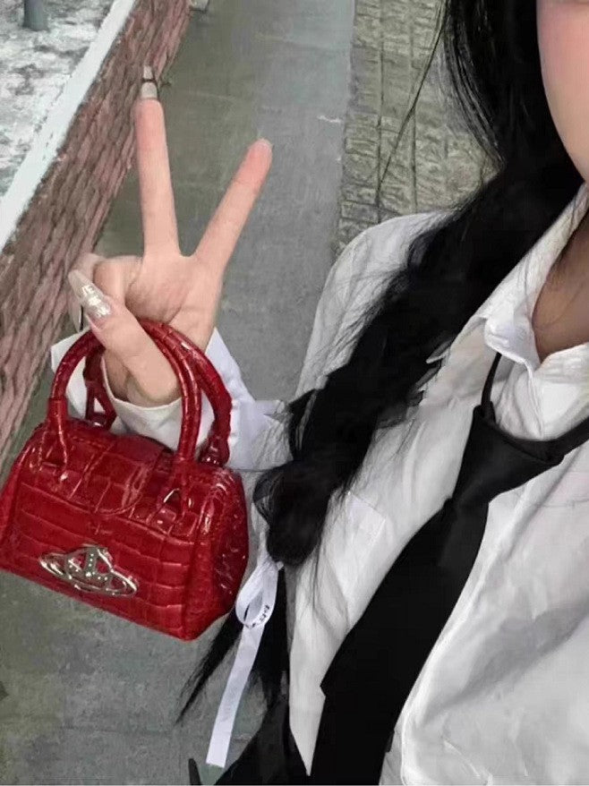 Version Dowager Waste Saturn Portable Chain Mini Crocodile Pattern Bags