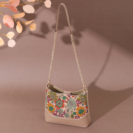 Outer Cork Tree Printing Stitching Vintage Contrast Color Chain Light Bags