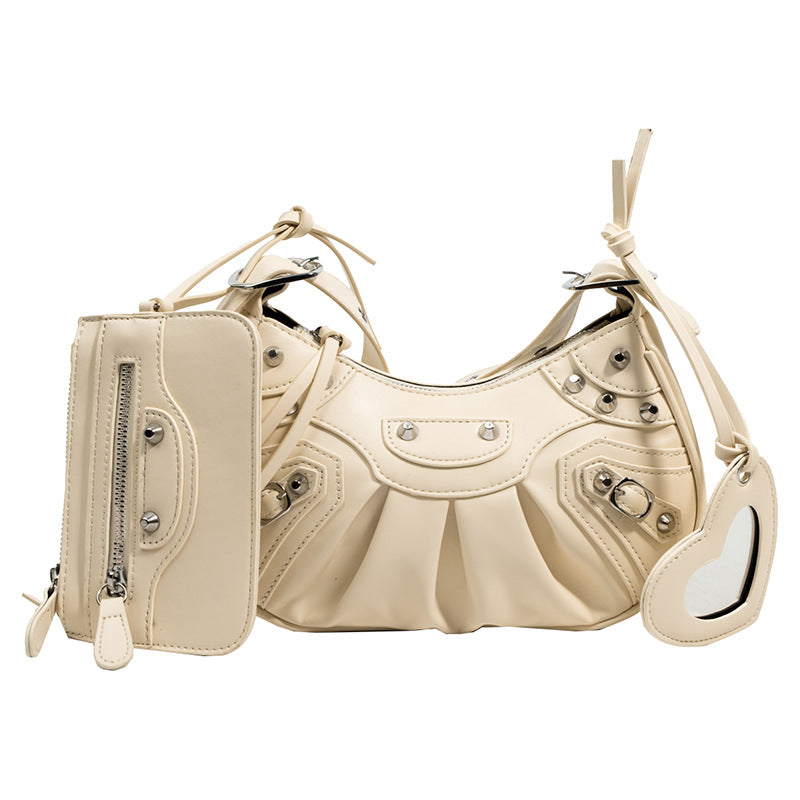 Classic Rivet Motorcycle Three-in-one January Underarm Women's Messenger Bag