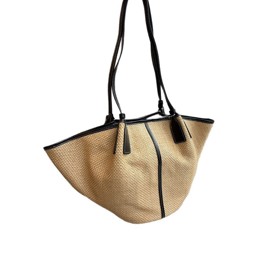Women's Large Capacity Straw Vacation Style Woven Tote Bags