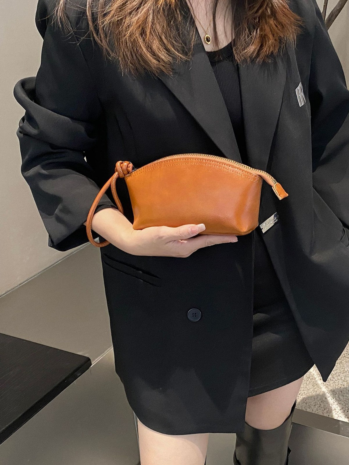 Leather Lady's Fashionable Practical Dumpling Shell Simple Bags
