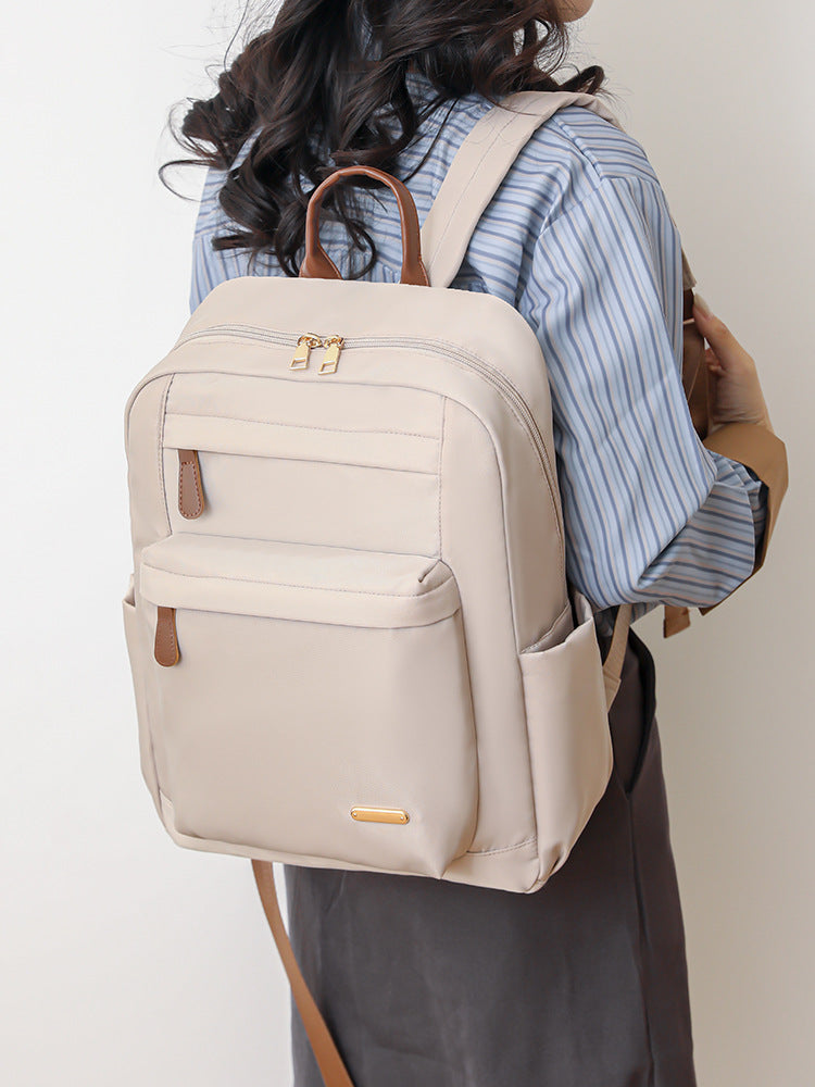 Women's Fashionable Nylon Cloth Lightweight Solid Color Backpacks